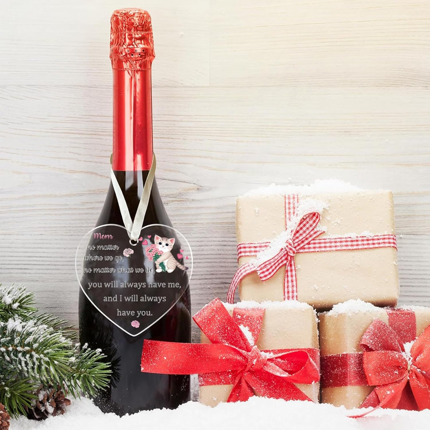 Mom 2PC Set Acrylic Puzzle Plaque Heart Hanging Ornament Women Mothers Day Birthday Mommy Appreciate Thanksgiving Christmas Mum Thank You Keepsake Mommy Retired from Son Daughter image number 3