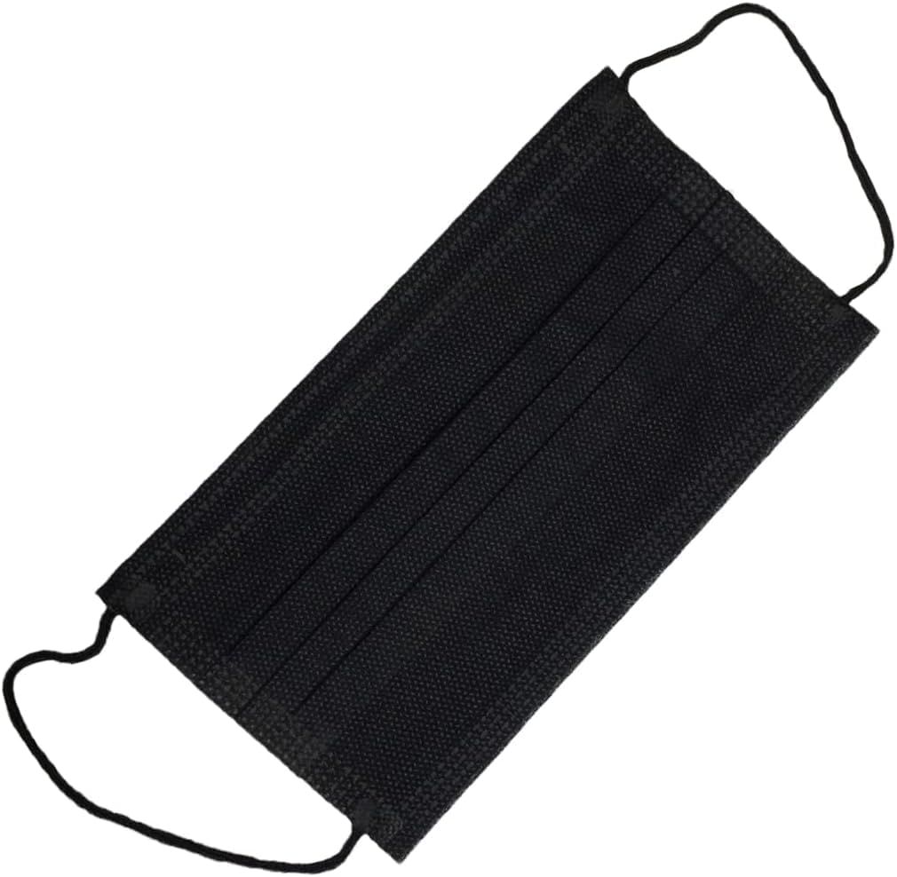 Disposable Black Face Masks for Children, 3-Ply Protection, Elastic Earloops, 100 Pack image number 2