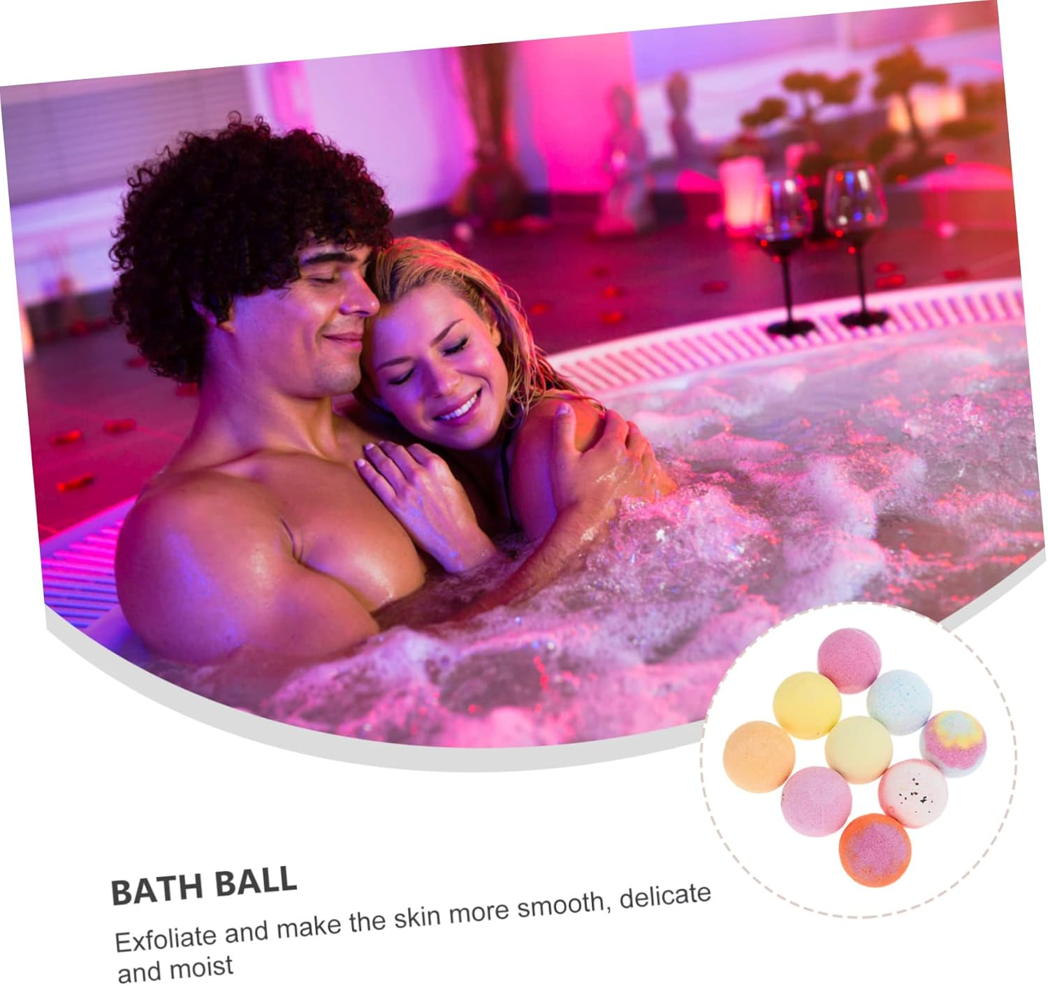 VICASKY 9Pcs Essential Oil Bath Balls Set 60G Natural Bubbles for Spa Relaxation Moisturizing Women and Girls for Home Use image number 5