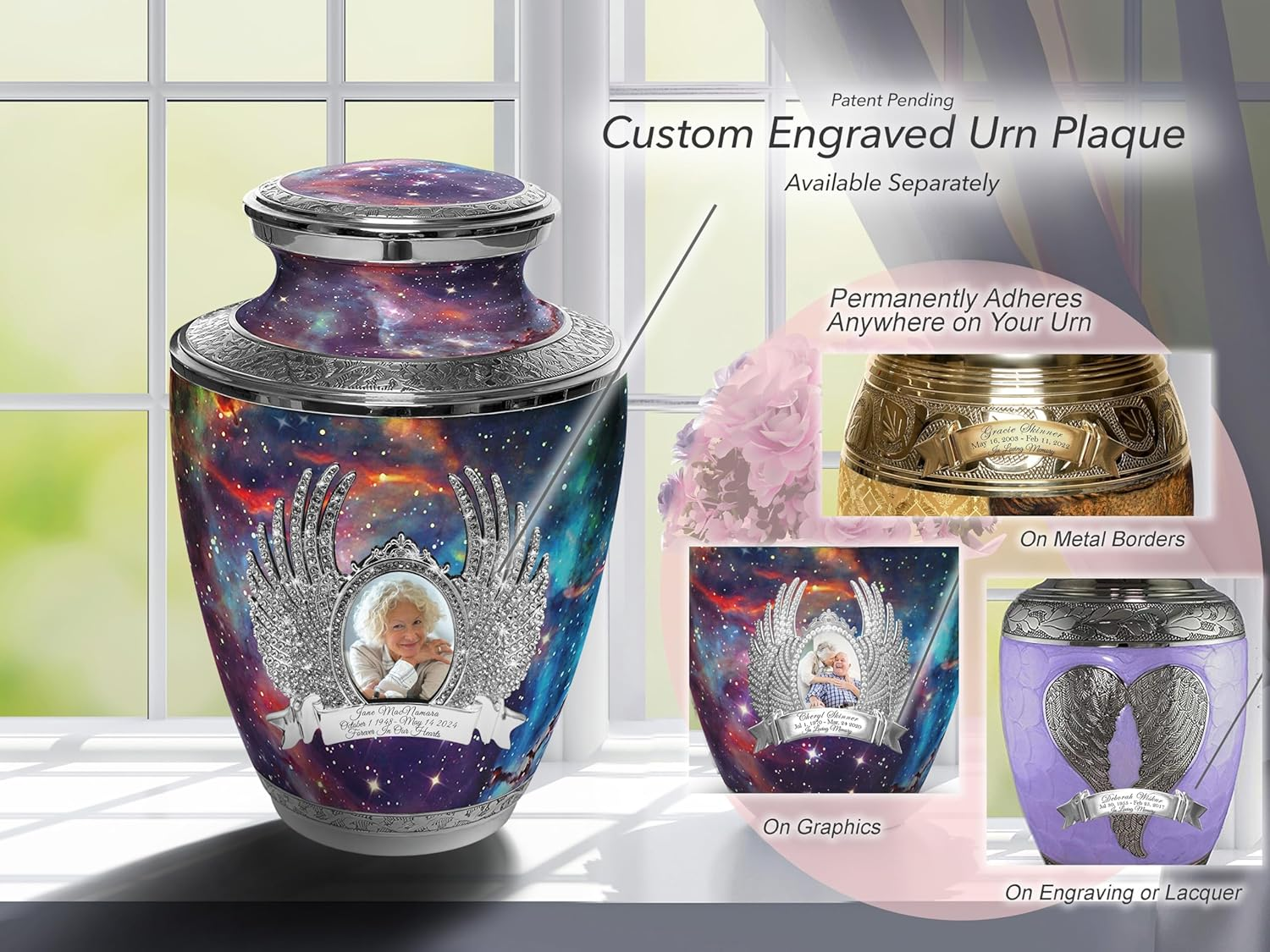 Cosmic Galaxy Cremation Urn for Human Ashes - Funeral, Burial or Home. Decorative Urns XL Large & Small image number 4