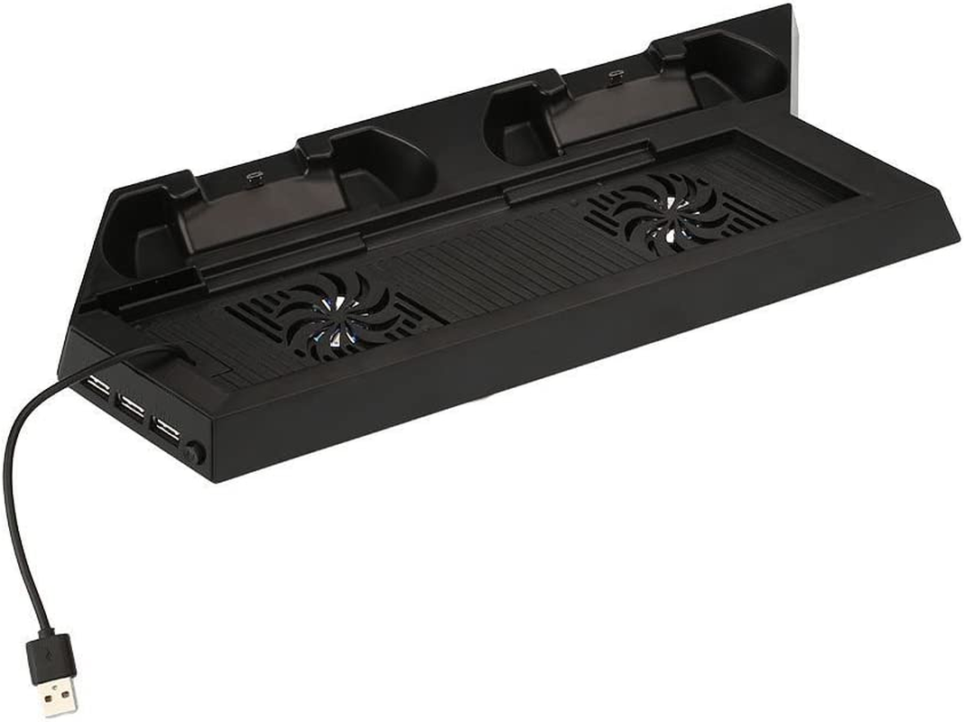 3 in 1 Playstation 4 PS4 & Slim Controller Console Vertical Charger Stand Dock with Cooling Fan and USB Hub image number 4