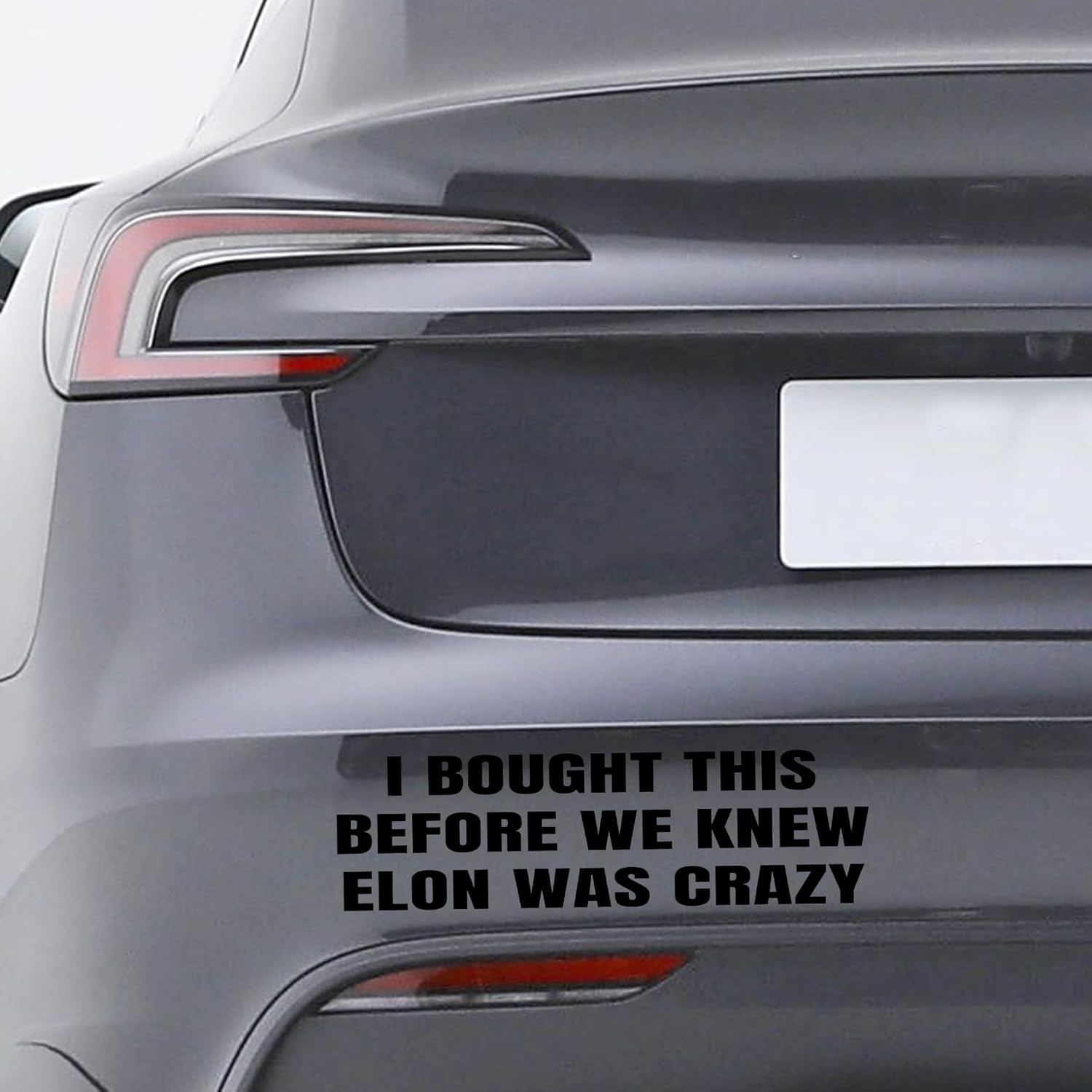 Anti Elon Car Decal Bumper Sticker I Bought This before We Knew Elon Was Crazy! Elon Musk Elon Sucks Vinyl Decal Cling for Car Bumper, Laptop, Wall, Window (Black)