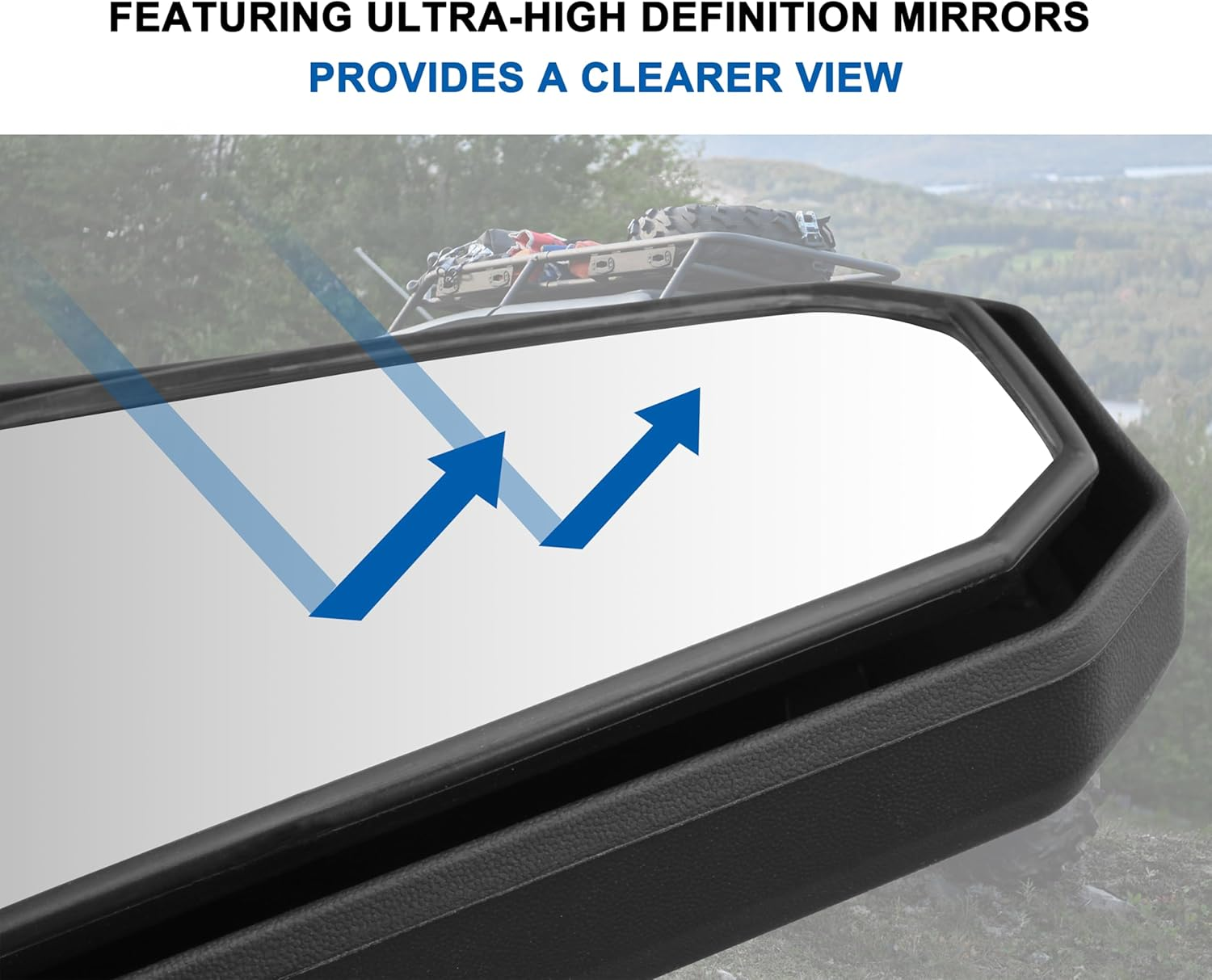SAUTVS Adjustable Folding Side Rear View Mirrors for Can Am Maverick Trail Sport Commander, Premium Side Mirrors for Can-Am Maverick Trail Sport Commander 2018-2025 Accessories(2Pcs, 715003639) - Center Mirrors For Trail / Sport / Commander image number 4