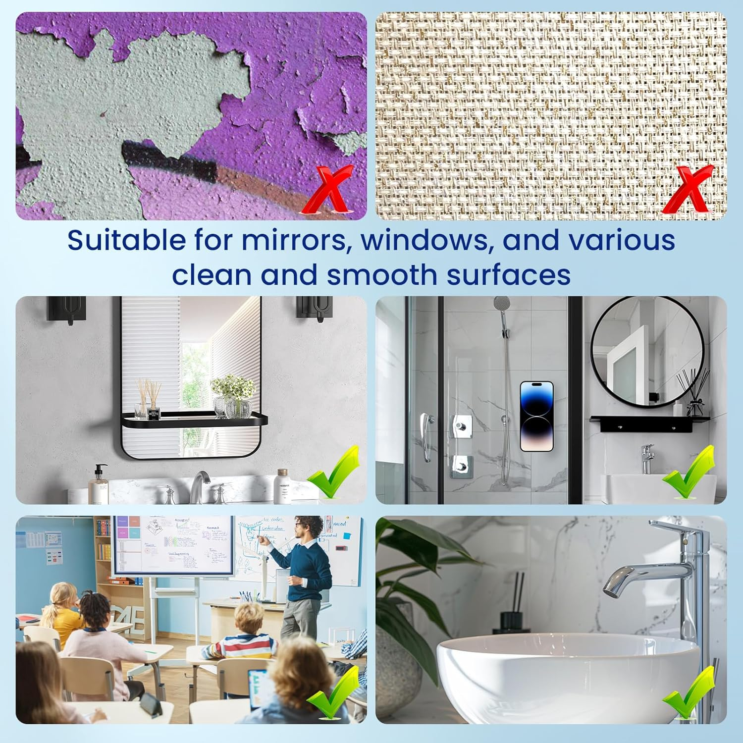 MYHOGOOD 2 Pcs Silicone Suction Phone Case, Non Slip Phone Suction Pad with 24 Suction Cups, White Suction Phone Holder Hands-Free Sticky Phone Grip, Phone Sucker Pad for Selfies and Tiktok Videos image number 3