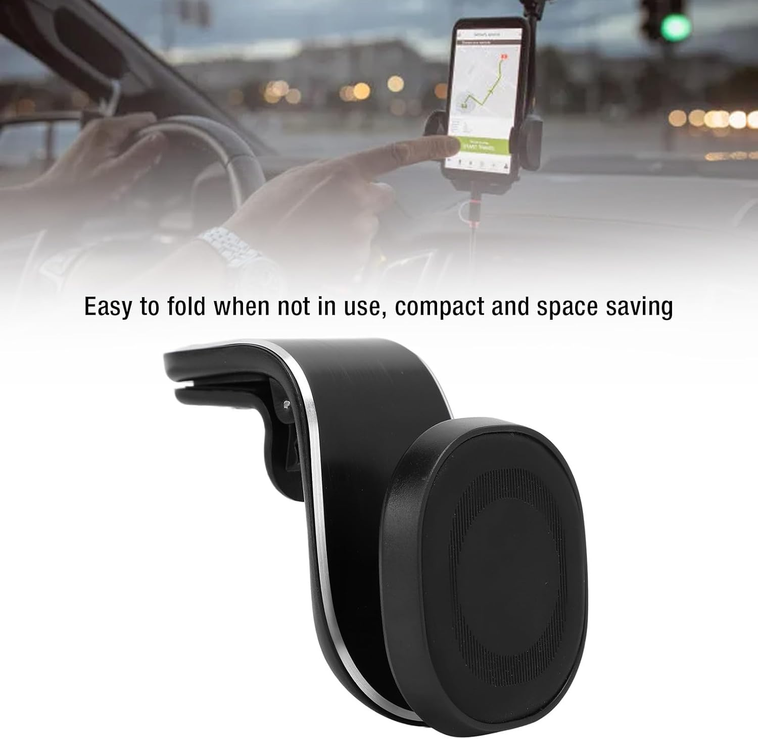 Magnetic Car Phone Holder for Air Vent Mount, Foldable 360&deg; Adjustable Universal Smartphone Holder with Strong Clip for Safe Driving Hands-Free image number 6