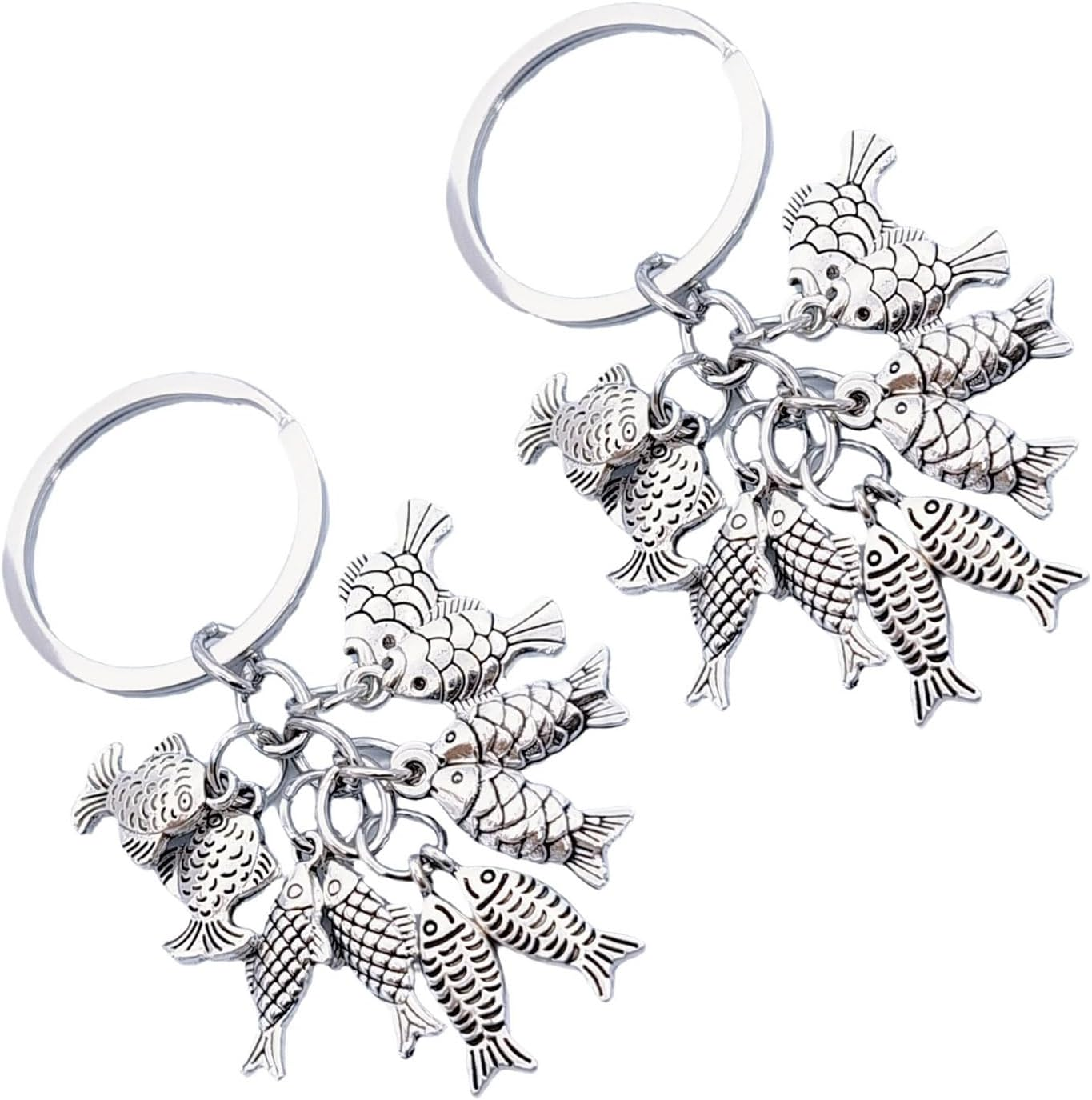 Amaezorx 2 Pcs Vintage Fish Keychain - Unique Fishing Gifts for Men, Husband, Dad & Grandpa - Funny Fisherman Keyring for Birthday, Retirement, Father&rsquo;S Day - Perfect Present image number 4