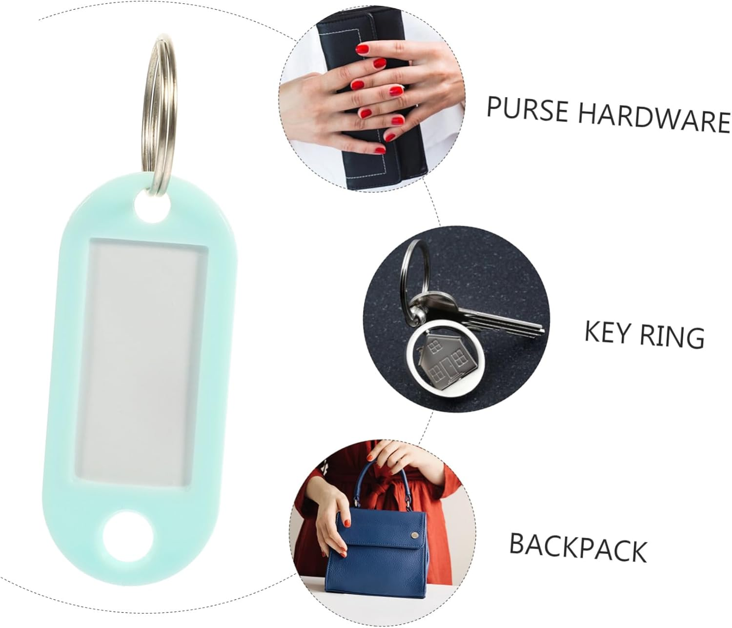 LIGIGWASH Key Classification Tags with Split Ring Key Chain Tags for Luggage Travel Organization image number 1
