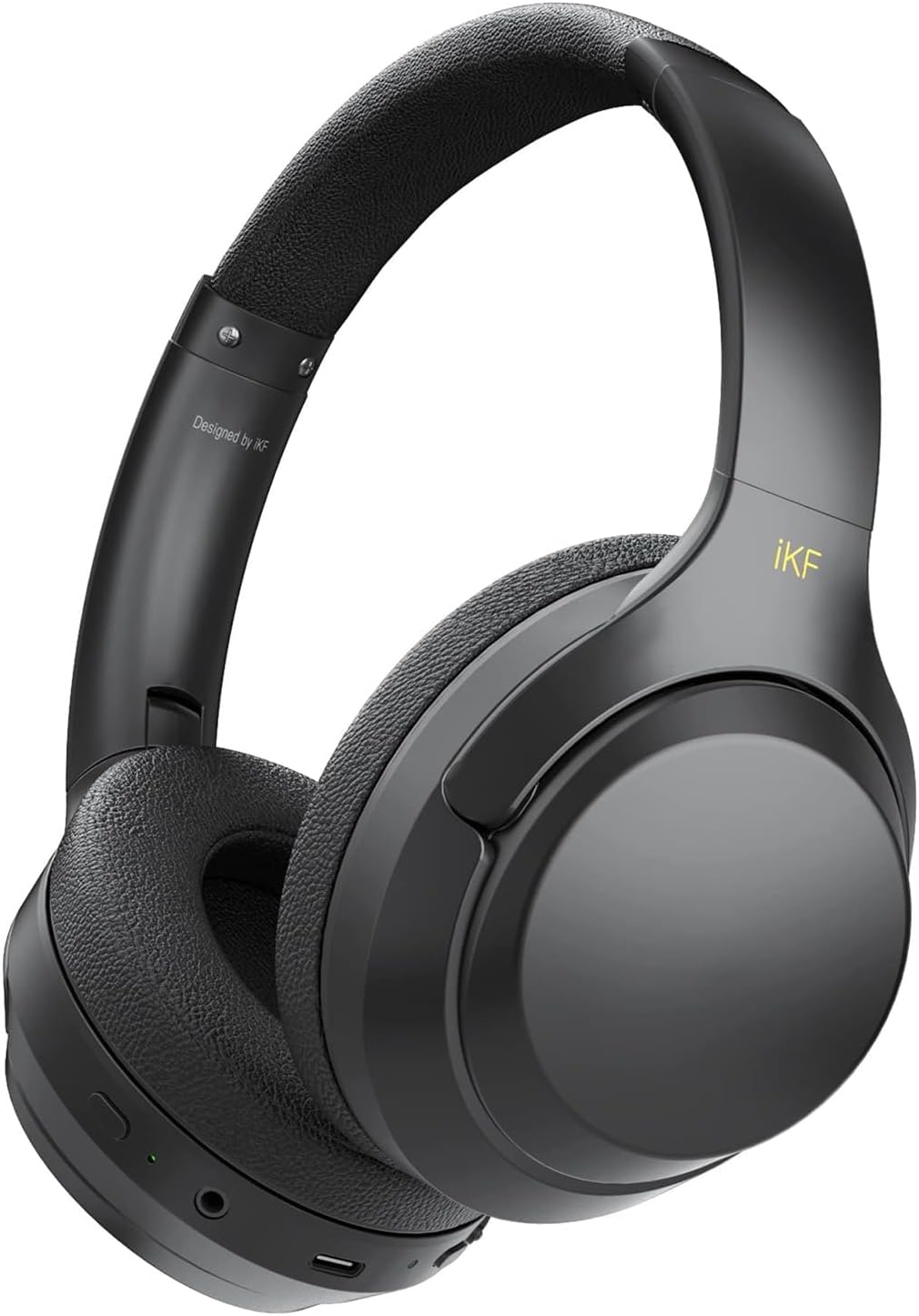 Ikf T1 Pro Bluetooth Headphones, Over-Ear Headphones, Foldable Headphones with High Fidelity Sound, 100 Hours of Use Time, Adjustable Lightweight, Pairing 2 Devices Compatible (Black) image number 5