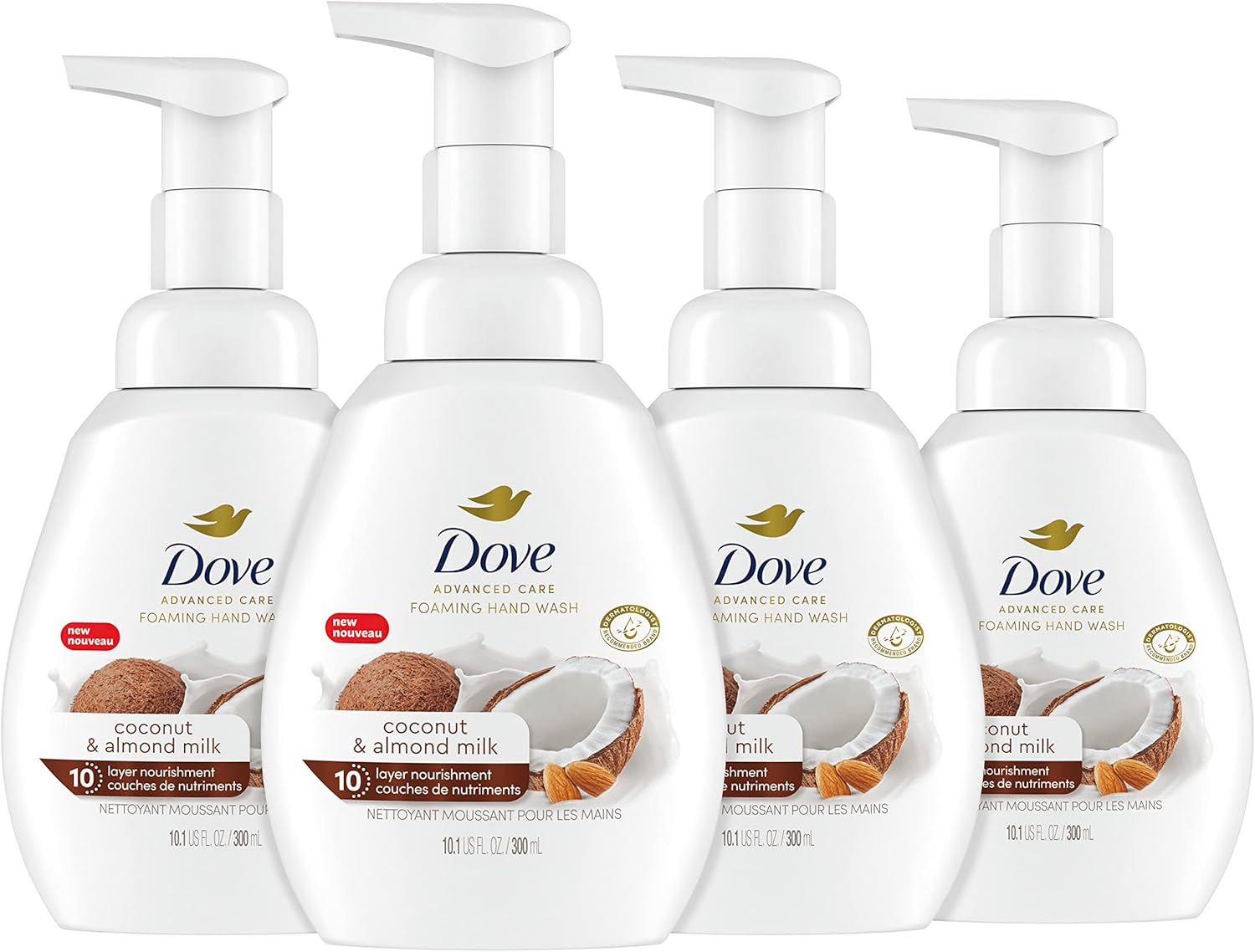 Dove Foaming Hand Wash Coconut & Almond Milk Pack of 4 Protects Skin from Dryness, More Moisturizers than the Leading Ordinary Hand Soap, 10.1 Oz image number 6