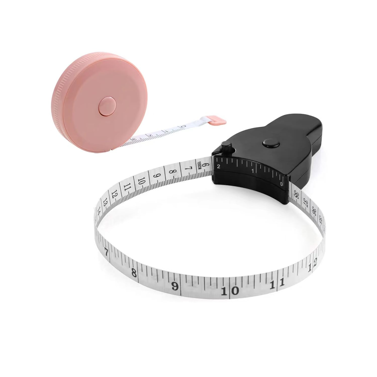 2 Pieces Body Tape Measure, Retractable Measuring Tape for Body Waist Hip Bust Arms Fabric Sewing Tailor Cloth Knitting Craft Measurement 1.5M image number 3