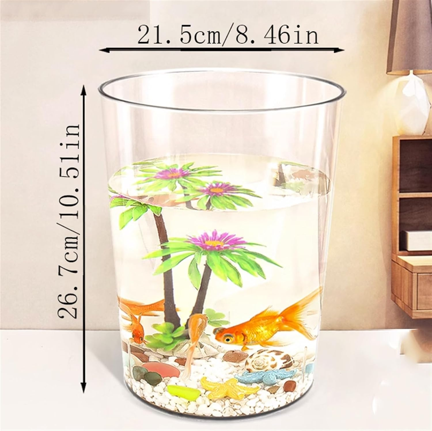 Aquariums Aquarium Tank Acrylic Clear Fish Tank Acrylic Drop-Proof Home Aquarium Set Ecological Aquatic Plants Goldfish Breeding Decorative Ornaments Fish Bowl (Size : Medium) image number 6