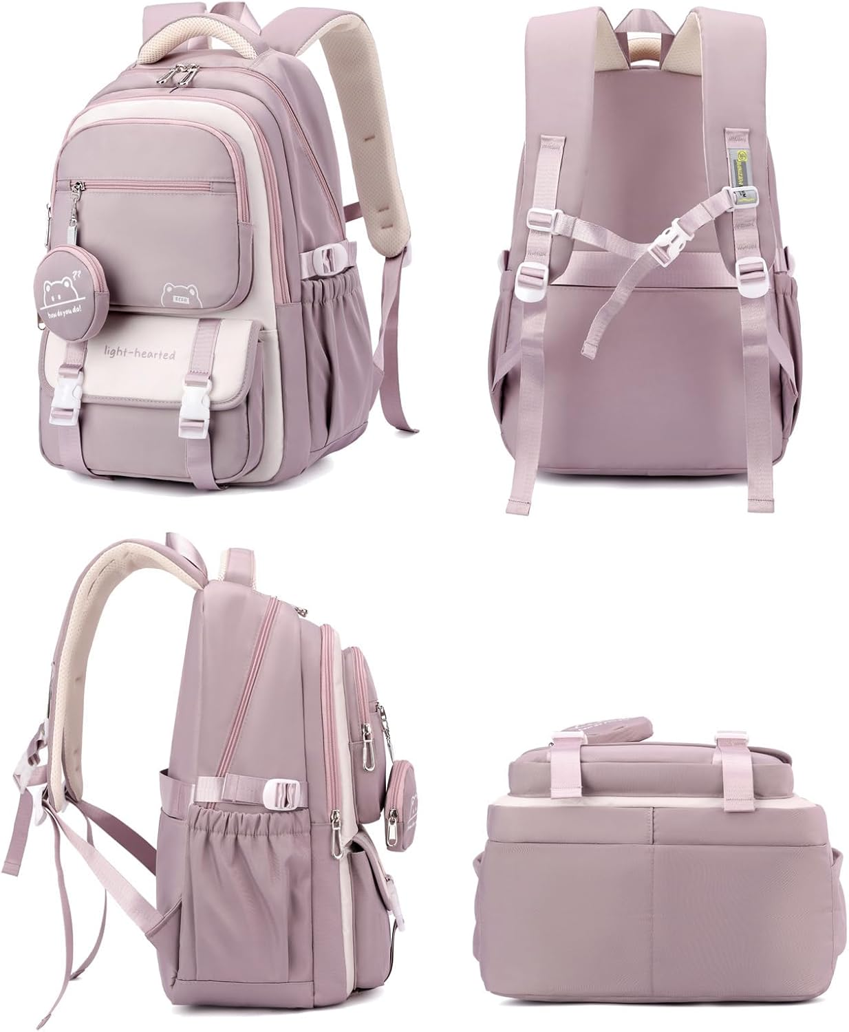 Sellerfun High-Capacity Stylish School Backpack for Middle School Girls Casual Daypack for School Trip Outdoor image number 5