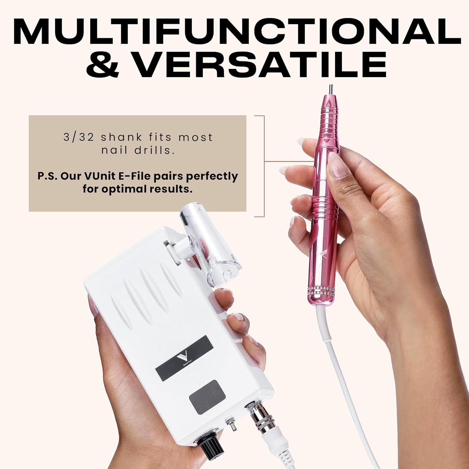 V Beauty 5-In-1 Professional Nail Drill Bits (Fine) - Electric Nail Drill Kit for Manicure, Pedicure & 3D Art - Portable Efile Nail Tech Drill Bits for Nail Technicians, Salon & Home DIY image number 2