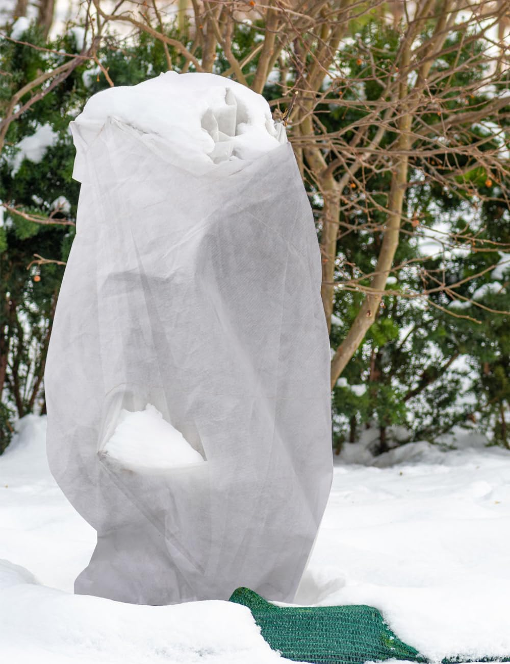 TOYPOPOR 4 Packs Plant Covers Freeze Protection, 32"X47" 2.8Oz/Yd&sup2; Heavy Duty Winter Cold Weather Frost Cloth Blankets, Garden Warm Jacket Bags with Drawstring Design for Outdoor Shrub Bush Fruit Tree image number 2