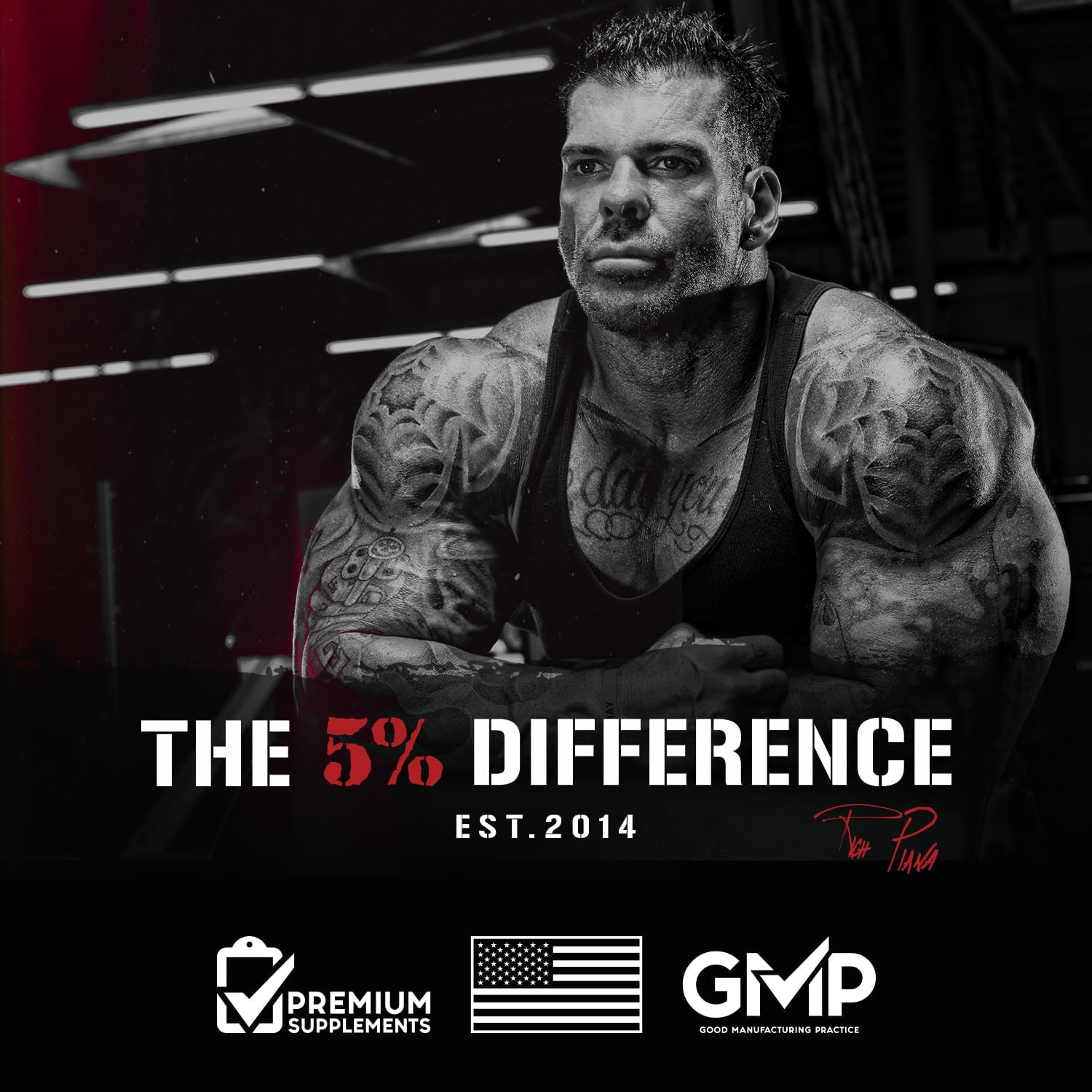 Rich Piana 5% Nutrition All Day You May - Lemon-Lime Flavour - 10:1:1 BCAA Post Workout Muscle & Joint Recovery Drink Supplement Powder, Essential Amino Acids, Sugar-Free, 435G, 30 Servings image number 1