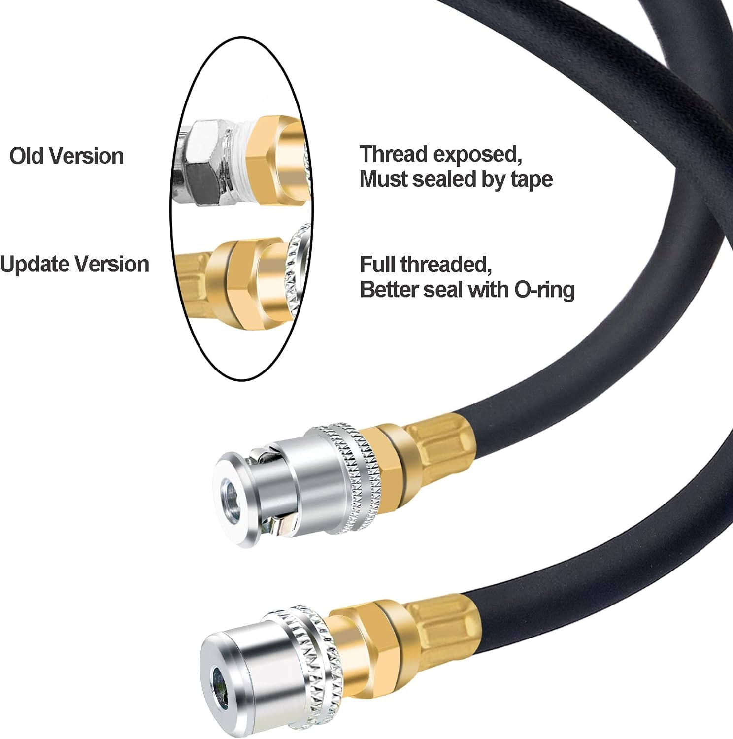 GODESON Lock on Air Chuck, 1/4FNPT Closed Flow Brass Tire Chuck, 2 Pack image number 3