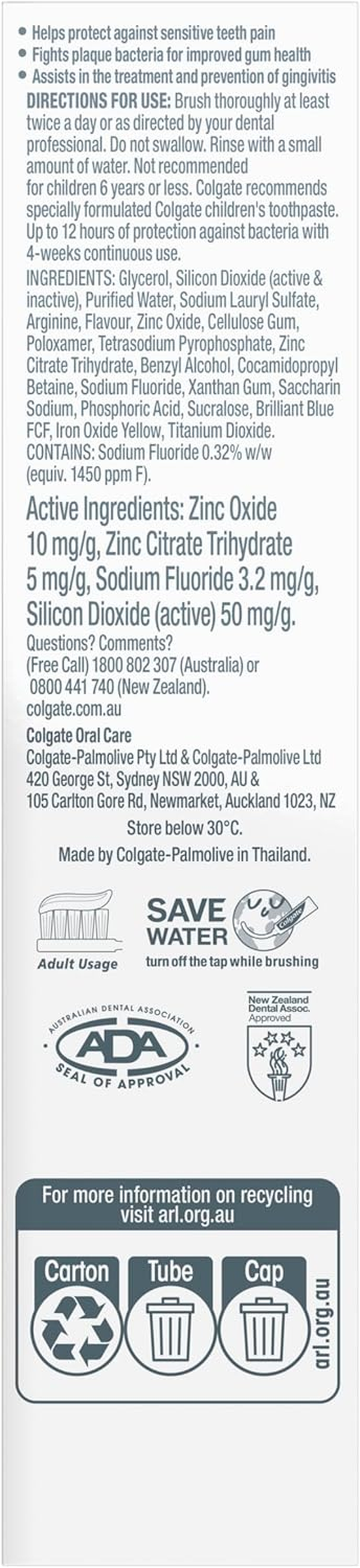 Colgate Total and Sensitivity Toothpaste, 115G, Double Mint image number 1