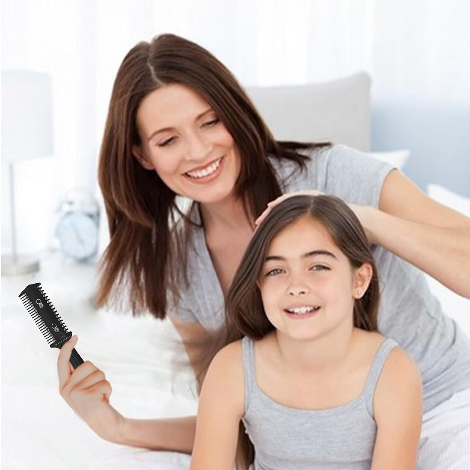 Soft 'N Style 3 Pack Double-Sided Hair Trimmer Comb - Split Ends Razor Styler for Thin and Thick Hair Cutting and Styling (Green, Black, Blue)