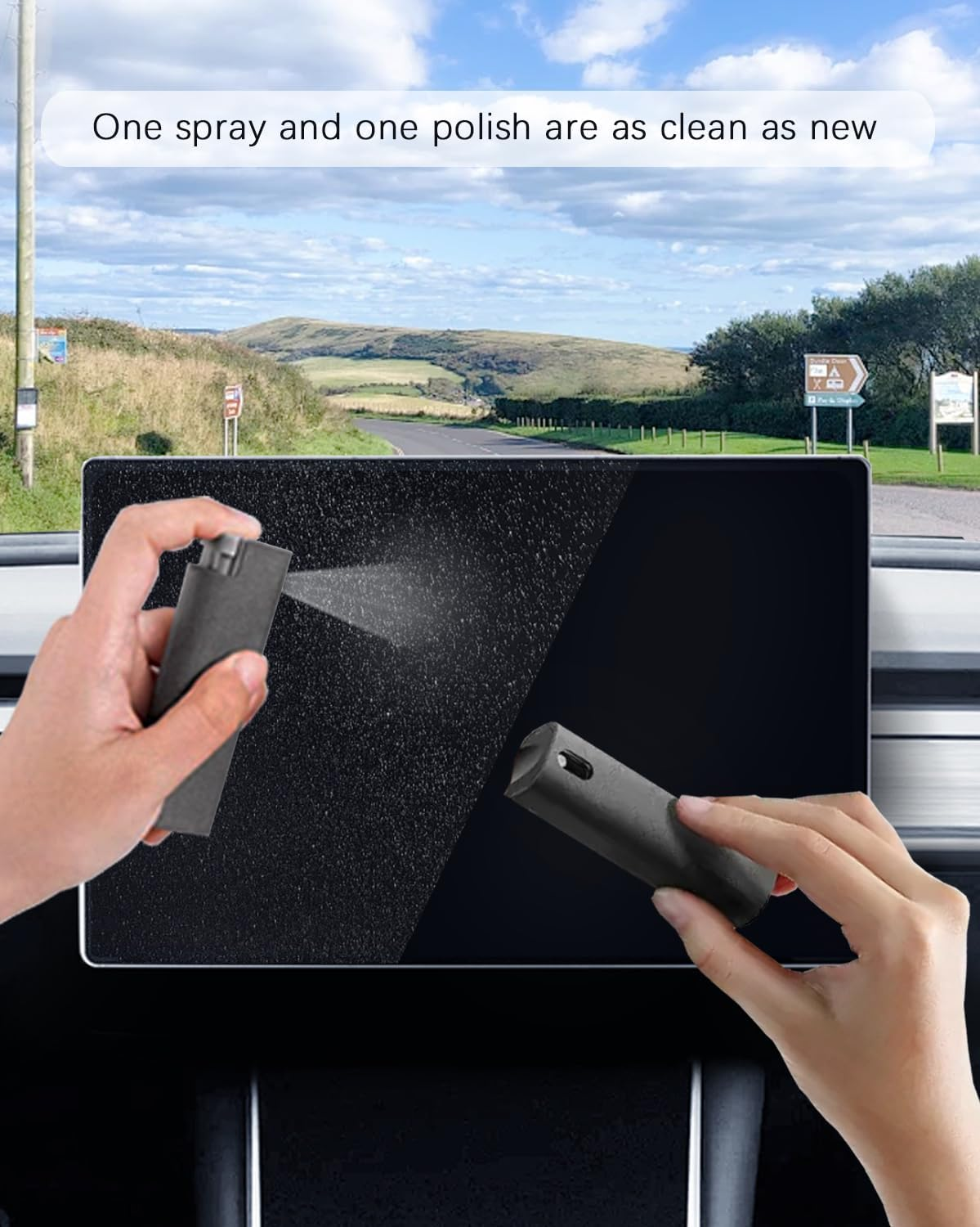 Touchscreen Mist Cleaner Spray and Wipe Screen Cleaner for Car Display Travel Car Essentials Travel for Iphone Ipad Airpods Macbook Eyeglasses Cell Phones Screen Cleaner Spray Kit (2 Units) image number 3