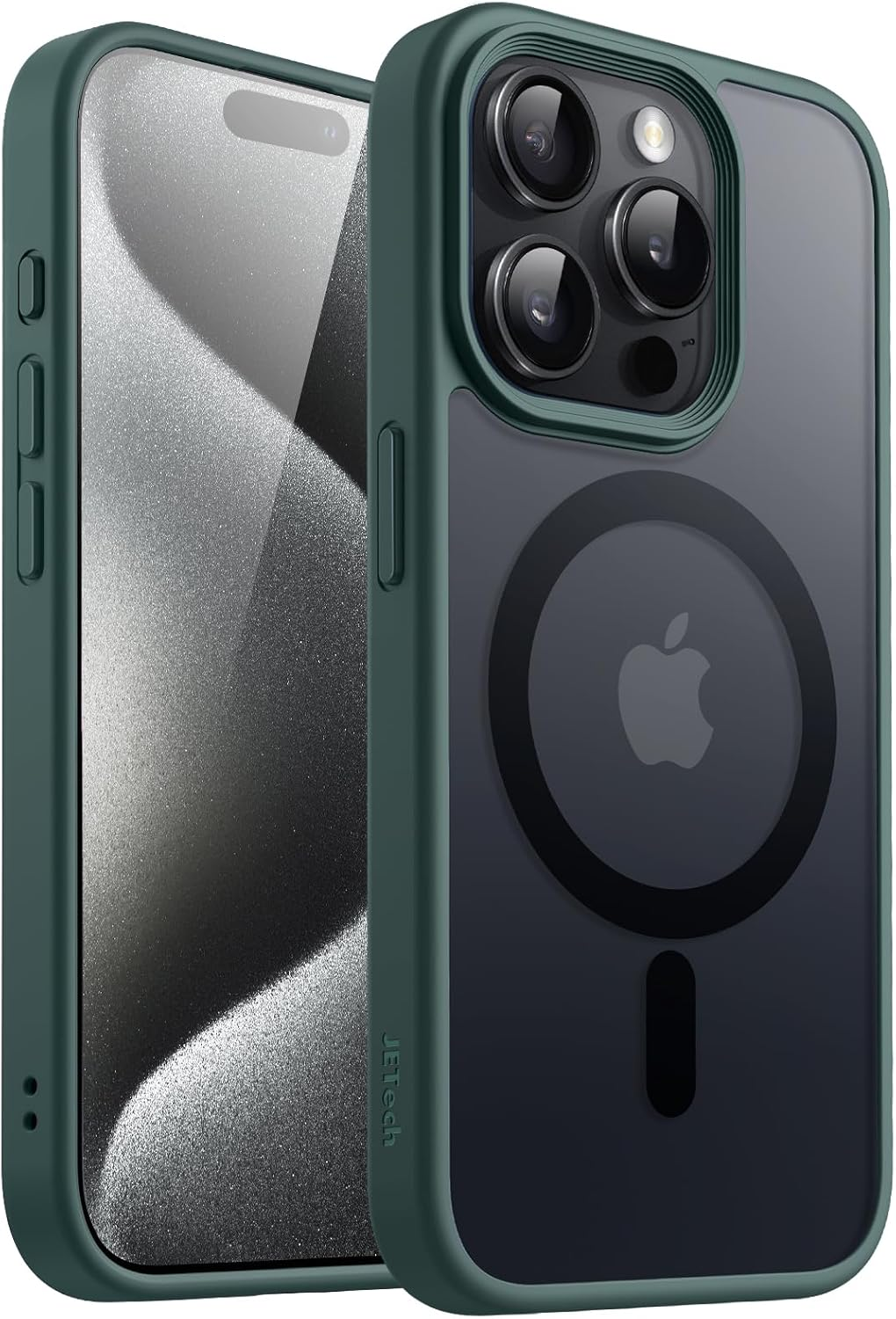 Jetech Magnetic Case for Iphone 15 Pro 6.1-Inch Compatible with Magsafe, Translucent Matte Back Slim Shockproof Phone Cover (Bright Blue) - Black image number 6