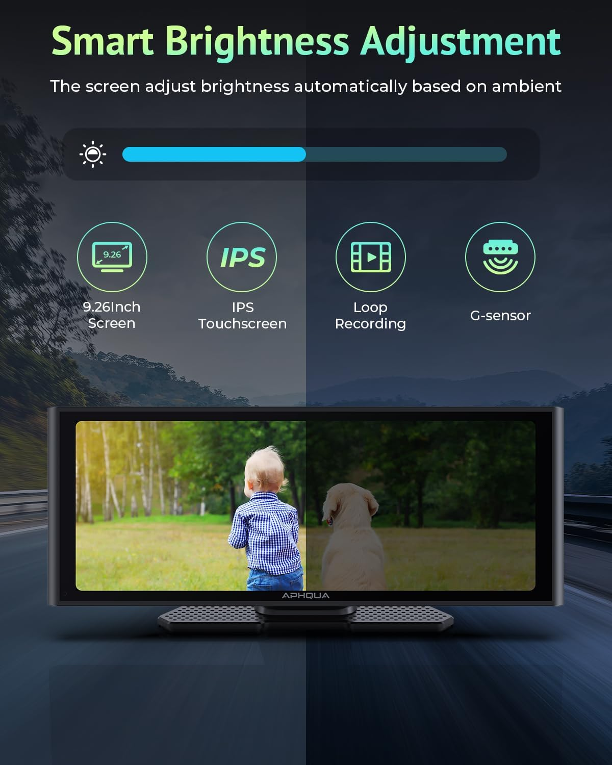 Portable Apple Carplay Screen for Car, 9.26" Wireless Apple Carplay & Android Auto,4K Dash Cam,1080P Backup Camera Dvr,Car Audio Receivers GPS Navigation Mirror Link, Bluetooth,Fm, Siri image number 2