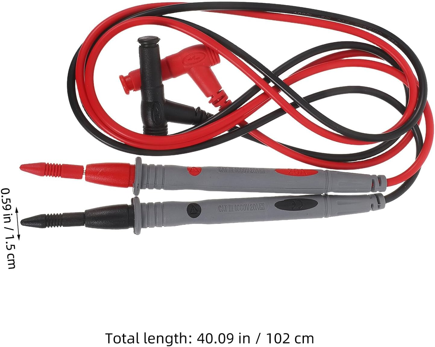 Healeved 2 Pairs 20A Dual-Color Fine Multimeter Test Probes, Universal Electrical Test Leads with Needle Tips for Automotive and Circuit Repair Testing Equipment image number 2
