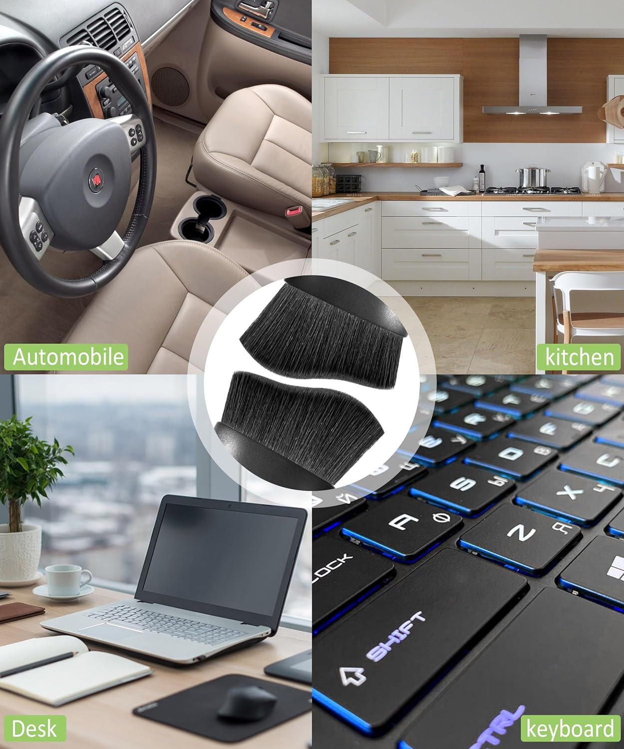 AOCISKA Car Detailing Brush,Car Detailing Kit Interior Cleaner,Car Detailing Brushes Car Cleaning Tool,Car Cleaning Brush Interior,Car Detail Brush Cleaning Tool (Black) image number 2