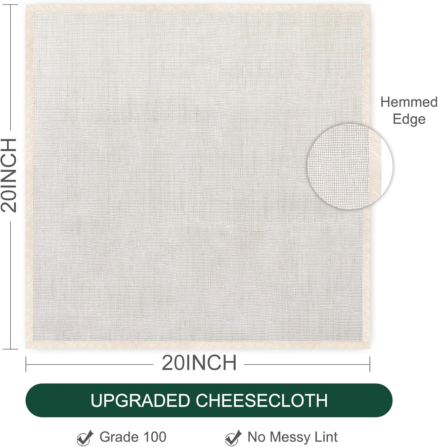 6Pcs 20X20Inch Cheese Cloth, 100Percent Organic Unbleached Pure Cotton Muslin Cloth, Reusable Cheesecloth, Premium Cheesecloth for Straining, Cooking, Bread, Butter image number 4