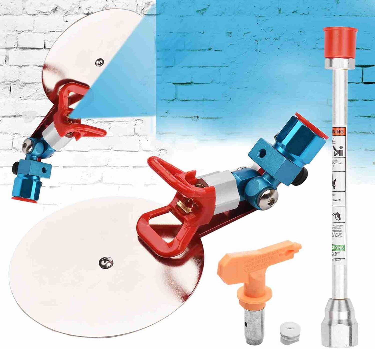 Universal Paint Spraying Accessory, Spray Guide Paint Accessory Tool for Wagner, 517 Nozzle Airless Spray Gun Edger Guide Edges Tool (With Extension Pole) image number 1