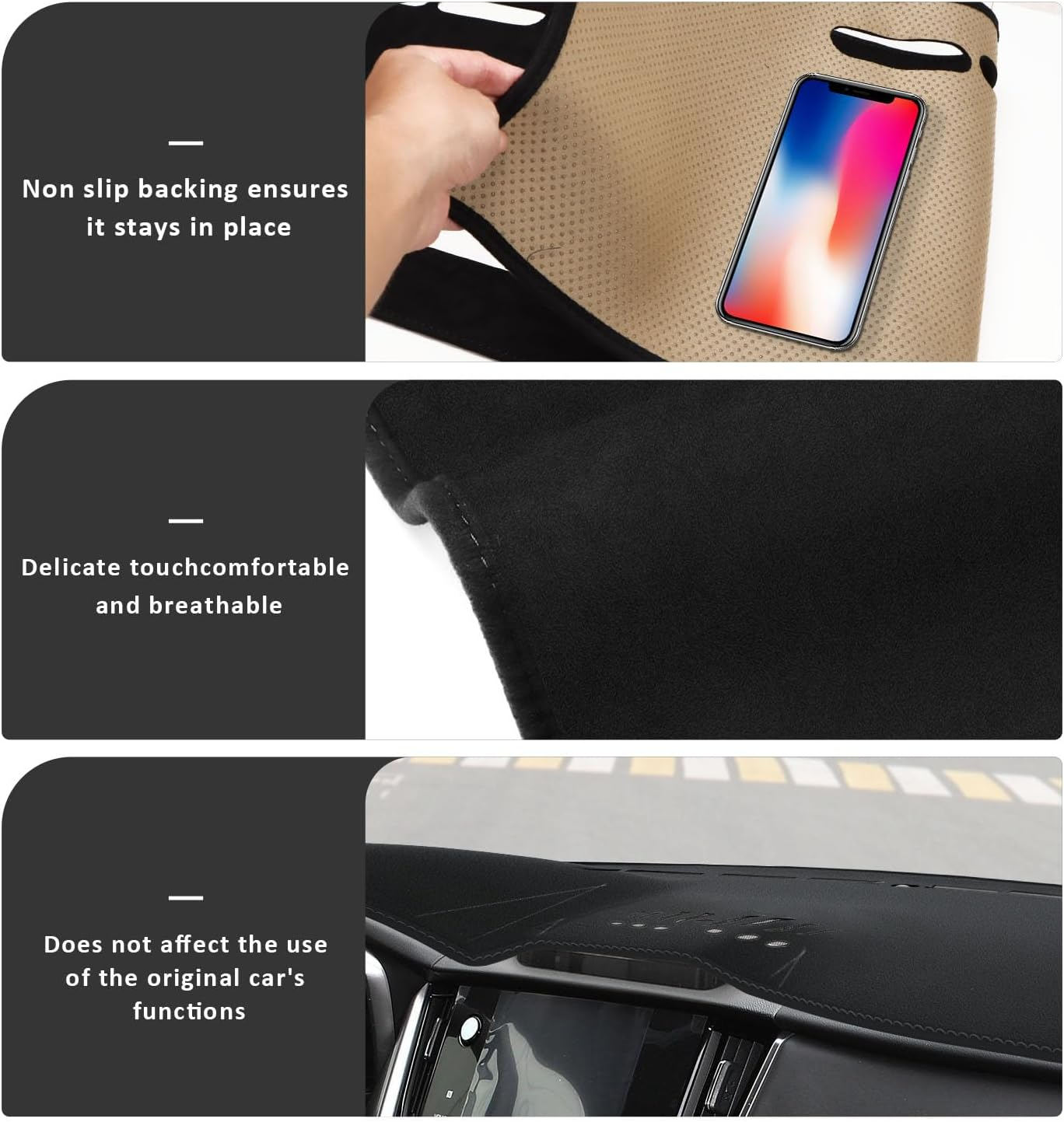 Auovo Dashboard Cover Mat Compatible with Subaru Outback Accessories 2020-2024 Anti-Slip Dash Cover Dash Carpet Cover Sunshield Protector image number 1