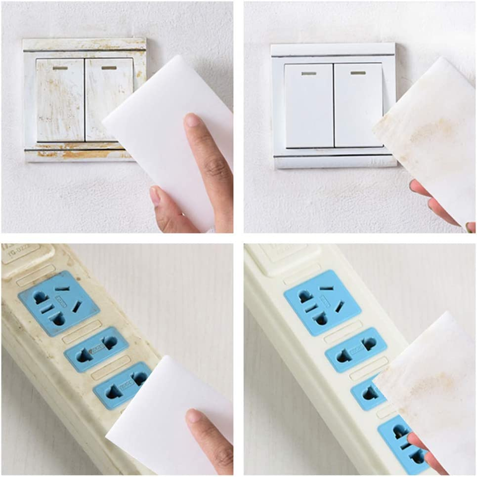 100 Pack Magic Sponge Eraser Extra Thick and Long Lasting Melamine Cleaning Sponges in Bulk - Multi Surface Power Scrubber Foam Cleaning Pads - Bathtub, Floor, Baseboard, Bathroom, Wall Cleaner image number 1