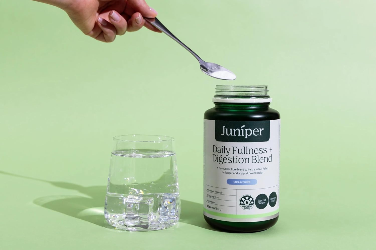 Juniper Daily Fibre Blend 180G | Flavourless Soluble Fibre Powder with Sunfiber & Solnul | Easy to Mix in Food & Drinks image number 2