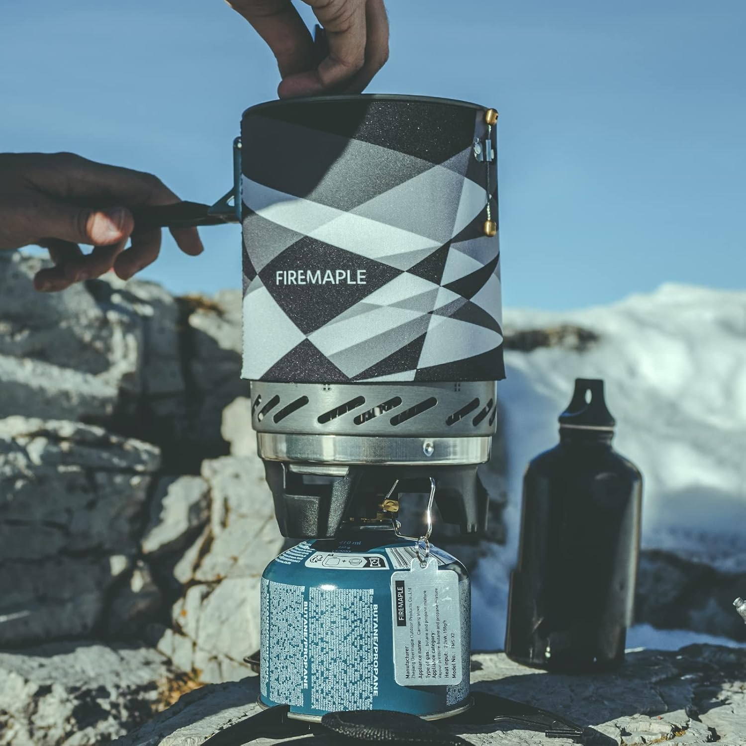 Fire-Maple "Fixed-Star 2" Personal Cooking System Stove W/Electric Ignition, Pot Support & Propane/Butane Canister Stand | Jet Burner/Pot System for Backpacking, Camping, Hiking, or Emergency Stove image number 3