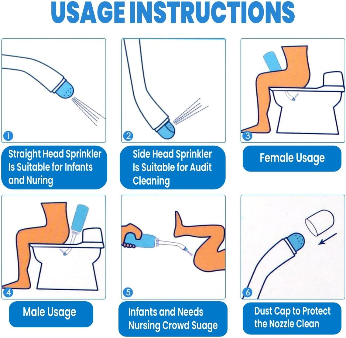 500Ml Portable Peri Bottle for Postpartum Care | Travel Bidet for Women | Perineal Cleansing Spray, Personal Hygiene Essentials for Hospital Bag & Home Use (Blue) image number 1