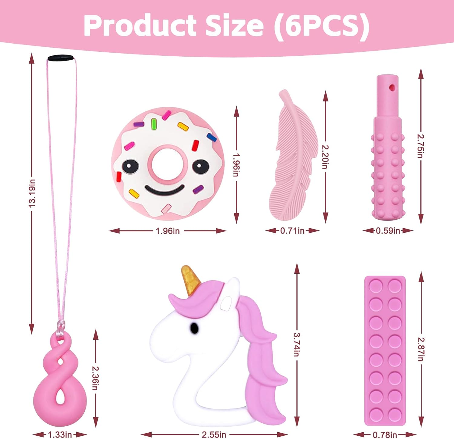 Chew Necklace for Kids & Adults | Sensory & Teething Relief | Safe Silicone | 6 Designs | Autism & ADHD Support image number 6