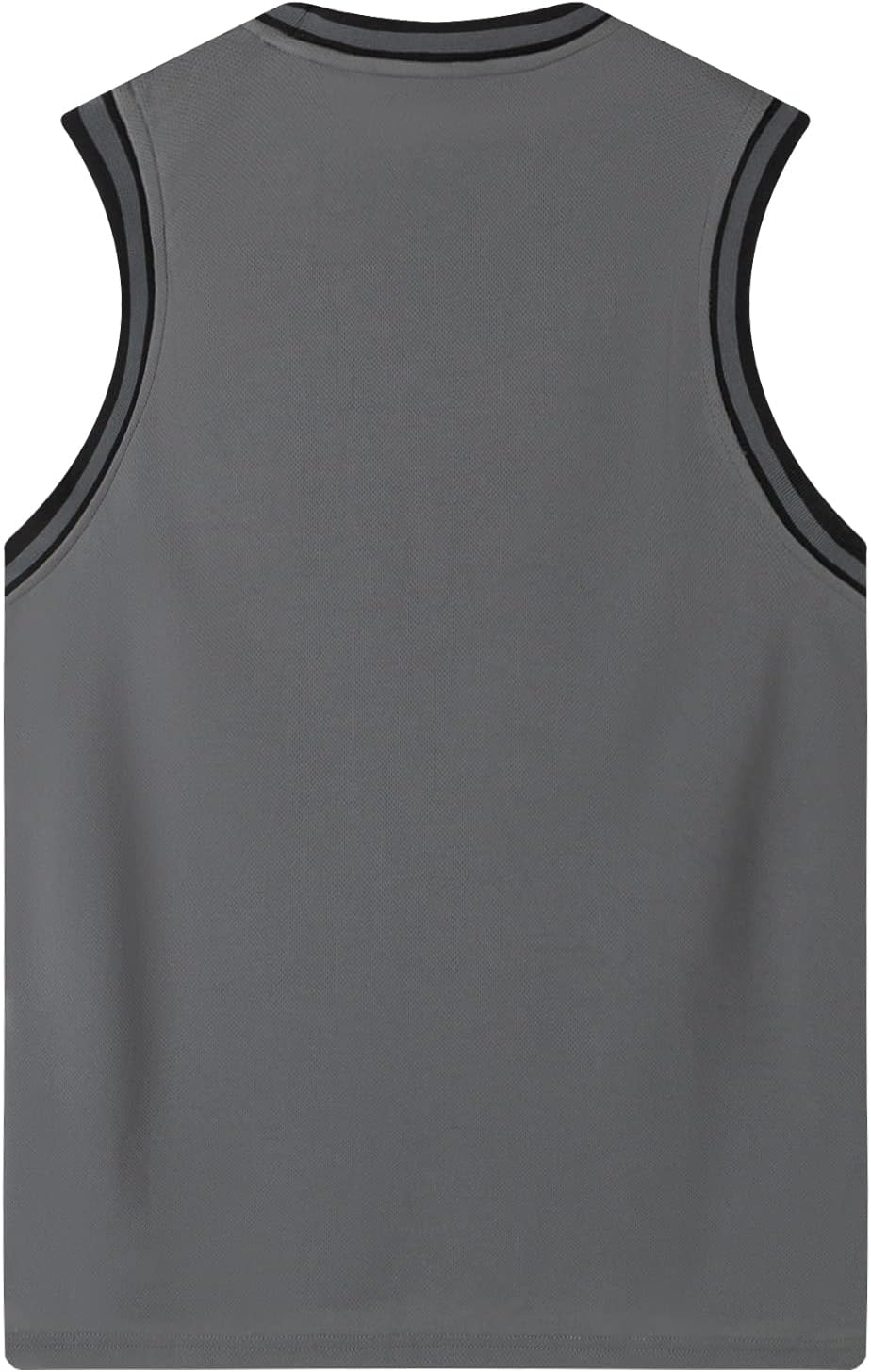 Mens Plain Basketball Jersey Gym Sports Basic Blank Sleeveless T Shirt Vest Tops image number 4