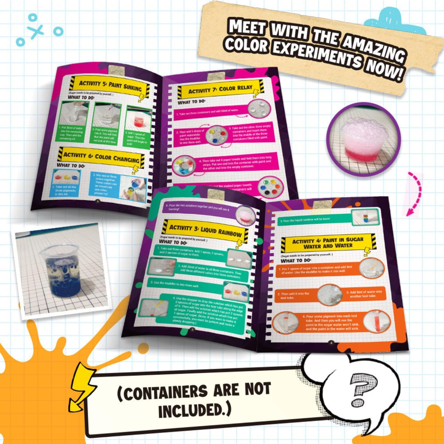 Why2Wise My First Science Experiment Kit - 7 Colour Changing Experiments, STEM Activities, Educational Science Toys for Boys Girls, Chemistry Set, Age 6-10, 10-12 image number 1