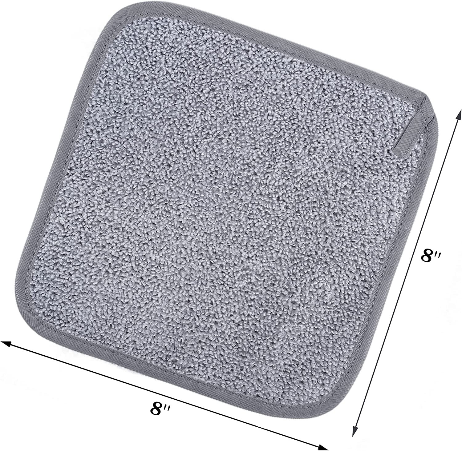 Polyte Premium Hypoallergenic Chemical Free Microfibre Makeup Remover and Facial Cleansing Cloth 6 Pack (20X20 Cm, Gray/White)