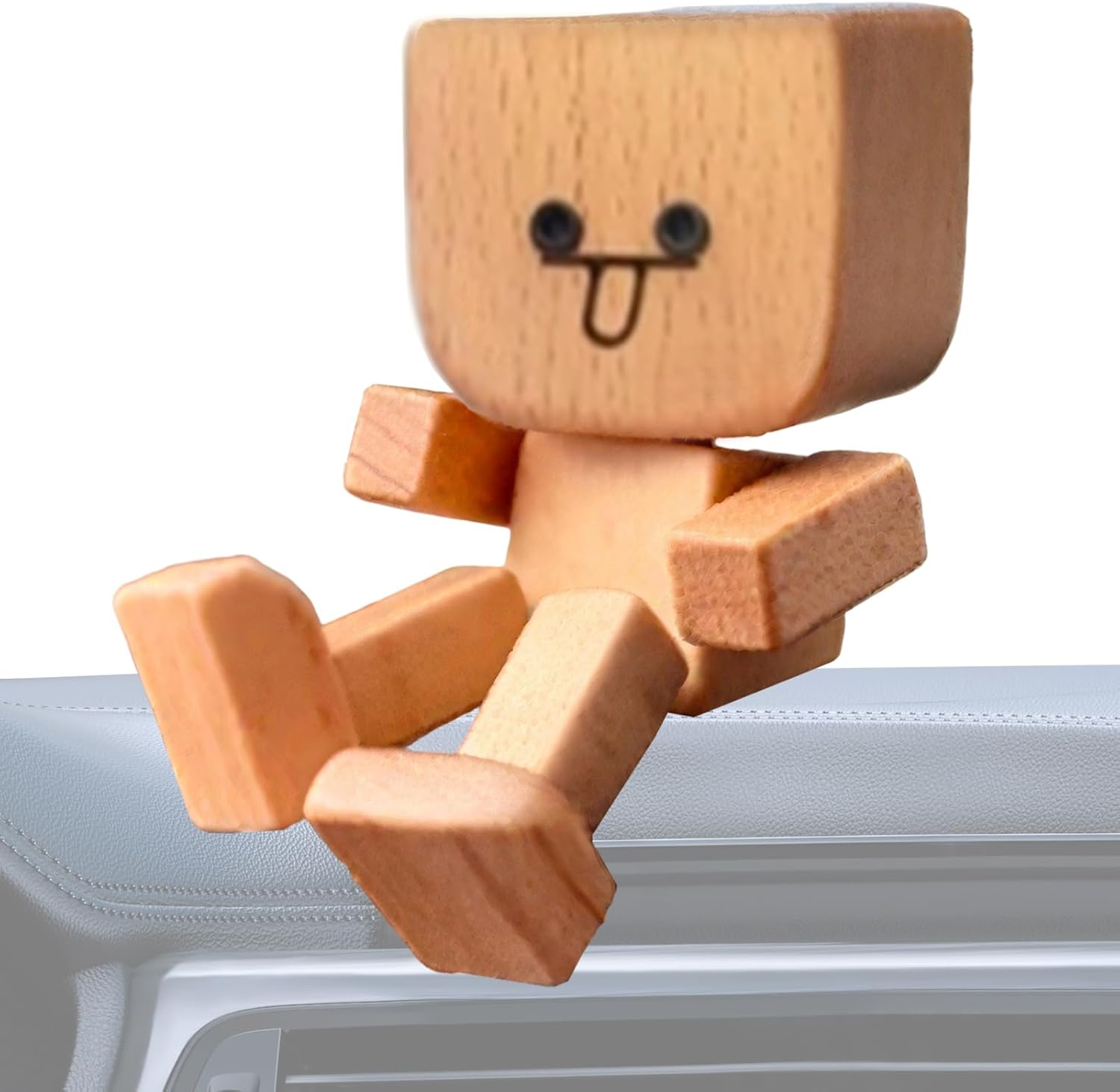 Shaking Wooden Man Figurine, Shaking Wooden Man Car Decorations, Statue for Automotive Console Scooters Sedans Pickups Trucks Commutes Road Trip Birthday - 11 image number 6