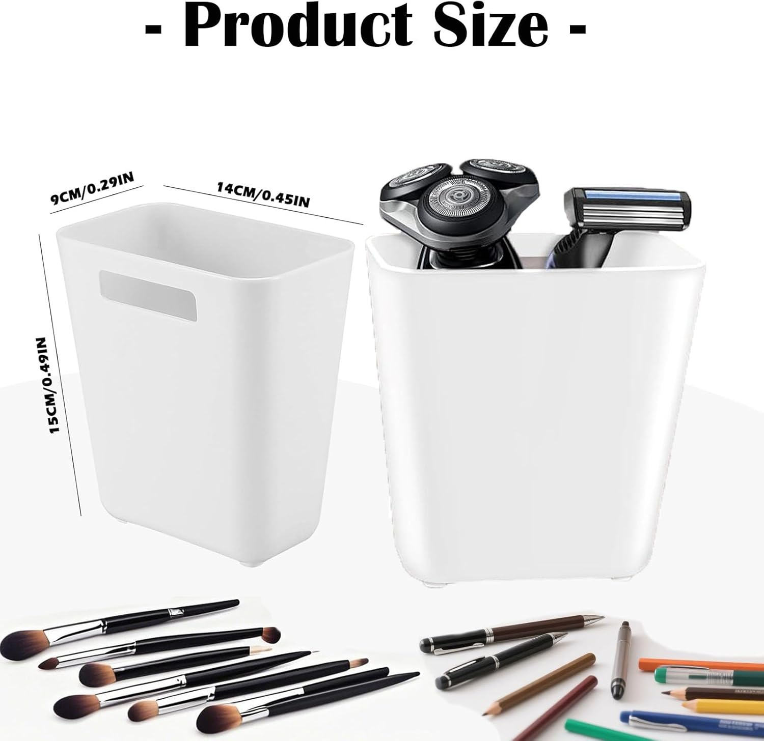 Pack of 2 Wall Mounted Storage Boxes, Door Organiser, Cupboard Organiser, Hanging Bathroom Organiser, Drawer, Self-Adhesive, Multifunctional, Suitable for Fridge, Kitchen, Bathroom, Bedroom (White) image number 3