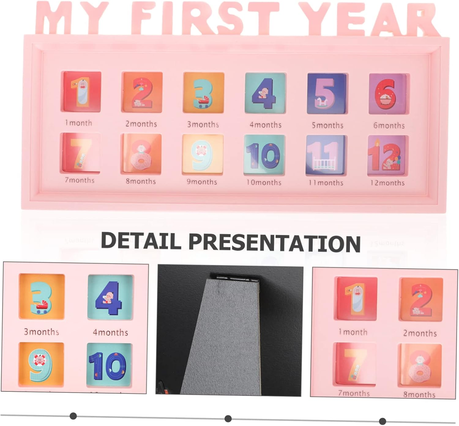 Boy Girl'S Growth Photo Frame Month Milestone Frame for Boy Girl Newborn Girl Nursery Decor Growth Record image number 4