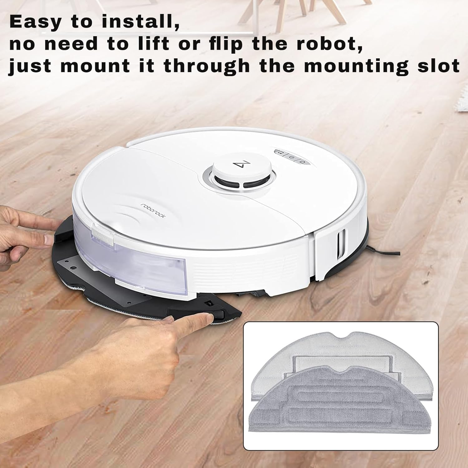 YBVABE Mop Pads 4PCS Compatible with Roborock S8 Pro Ultra, S8, S7 Maxv S7 Series Robot Vacuum Microfiber Mopping Pad Replacement Accessory image number 2