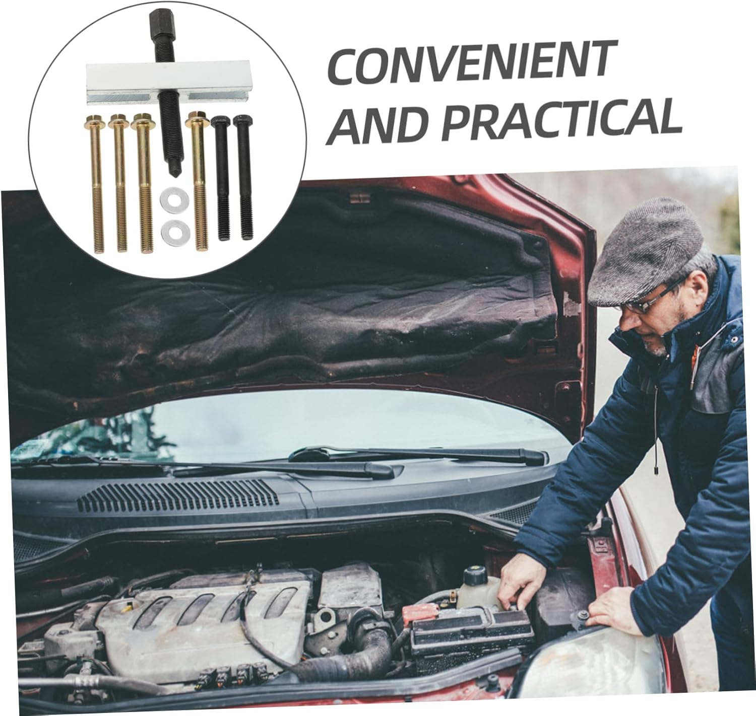 COSMEVIVI Heavy Duty Crankshaft Belt Pulley Puller Tool Set Universal Bearing Puller for Automotive Engine and Motorcycle Repair Mechanic Workshop Equipment image number 5