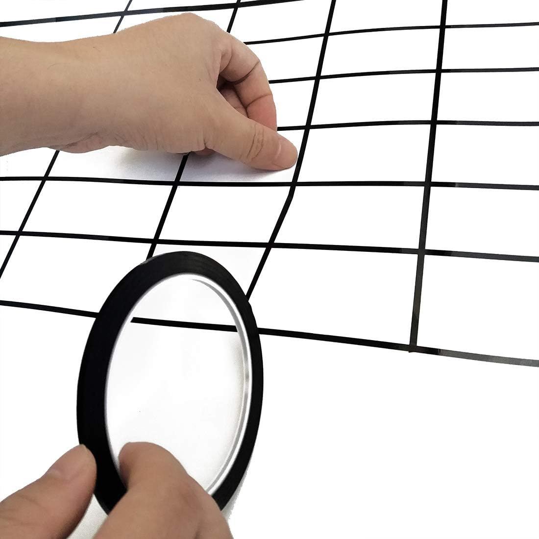 10 Rolls 1/8" Whiteboard Tape 6 Colors Pinstripe Tape Self-Adhesive Dry Erase Board Art Tapes, 131 Feet per Roll image number 3