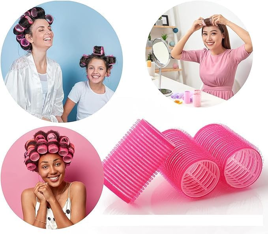 SHUNYUNG Self Grip Jumbo Hair Roller with Clips, 6Pcs Self Grip Hair Curlers Rollers, Self Grip Salon Hairdressing Curlers, Jumbo Hair Rollers Hair Curlers for Long Hair image number 5