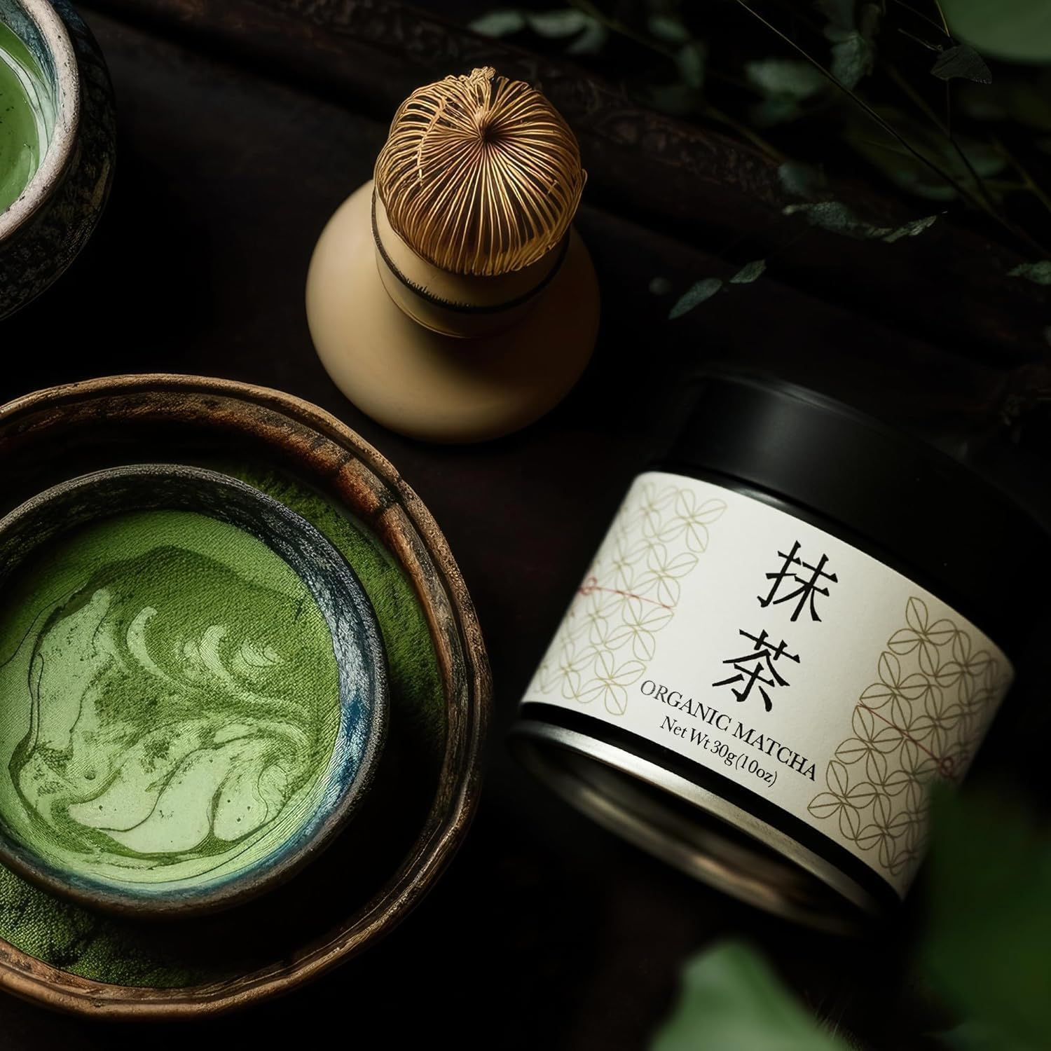 Premium Shizuoka Organic Ceremonial Grade Matcha Powder - 1.1 Oz Authentic Japanese Tencha Leaves - Ideal for Tea Ceremonies, Lattes, Baking & More. Rich in Antioxidants & Flavor image number 6