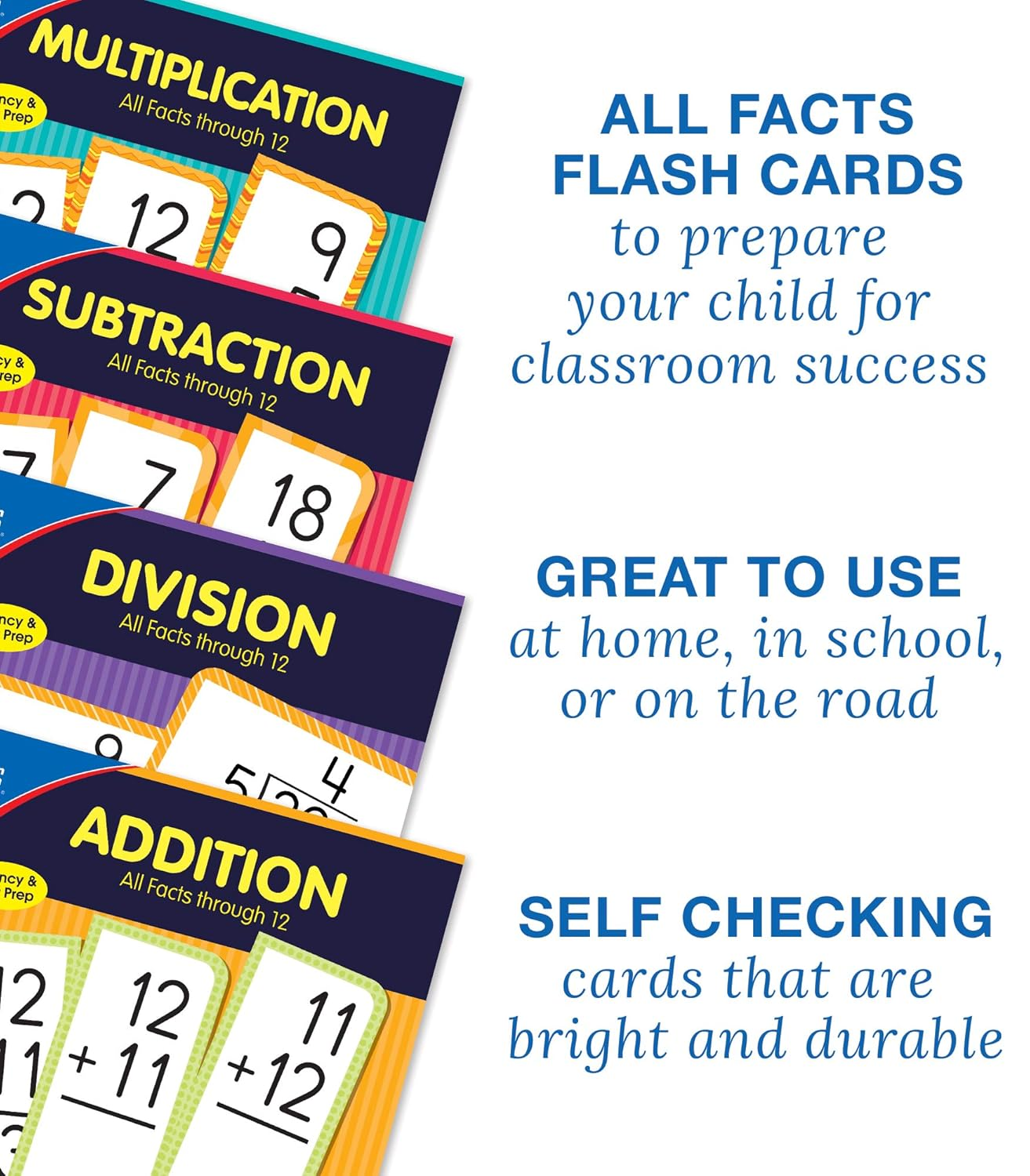 Carson Dellosa Multiplication Flash Cards&mdash;Grades 2-5 Double-Sided Cards, Multiplying All Math Facts from 0-12, Elementary Mathematics Practice (169 Pc) image number 3