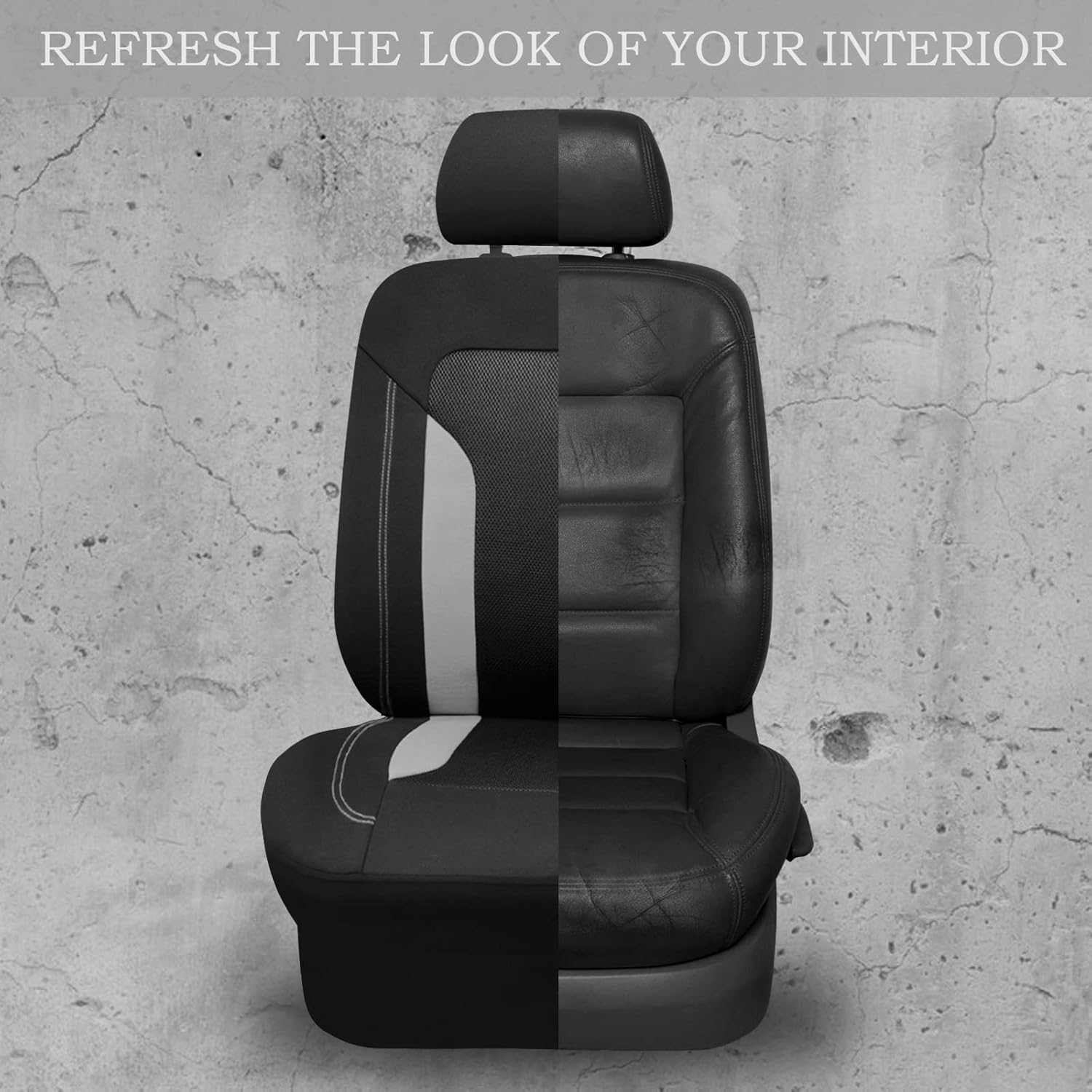 CAR Pass 3D Air Mesh-100% Breathable Universal Sporty Car Seat Covers Full Set,Rear Split Bench Zipper&Airbag Compatible, Fit 95% Automotive for Suv,Truck,Sedan Cute Women (Car-Grand,Black and Gray) image number 5