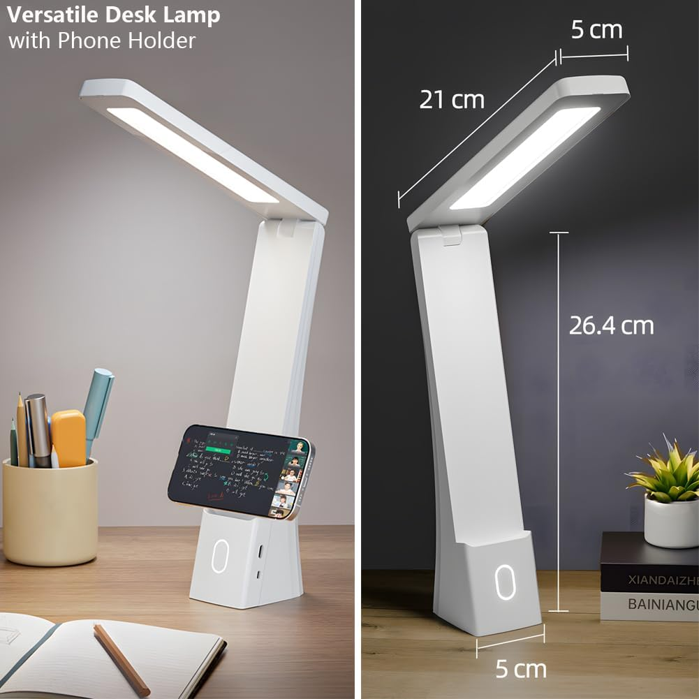 RUPEWA Desk Lamp, LED Desk Light, Portable Table Lamp USB Rechargeable, Eye-Caring Lamp for Reading, Working, Office, Dormitory image number 6