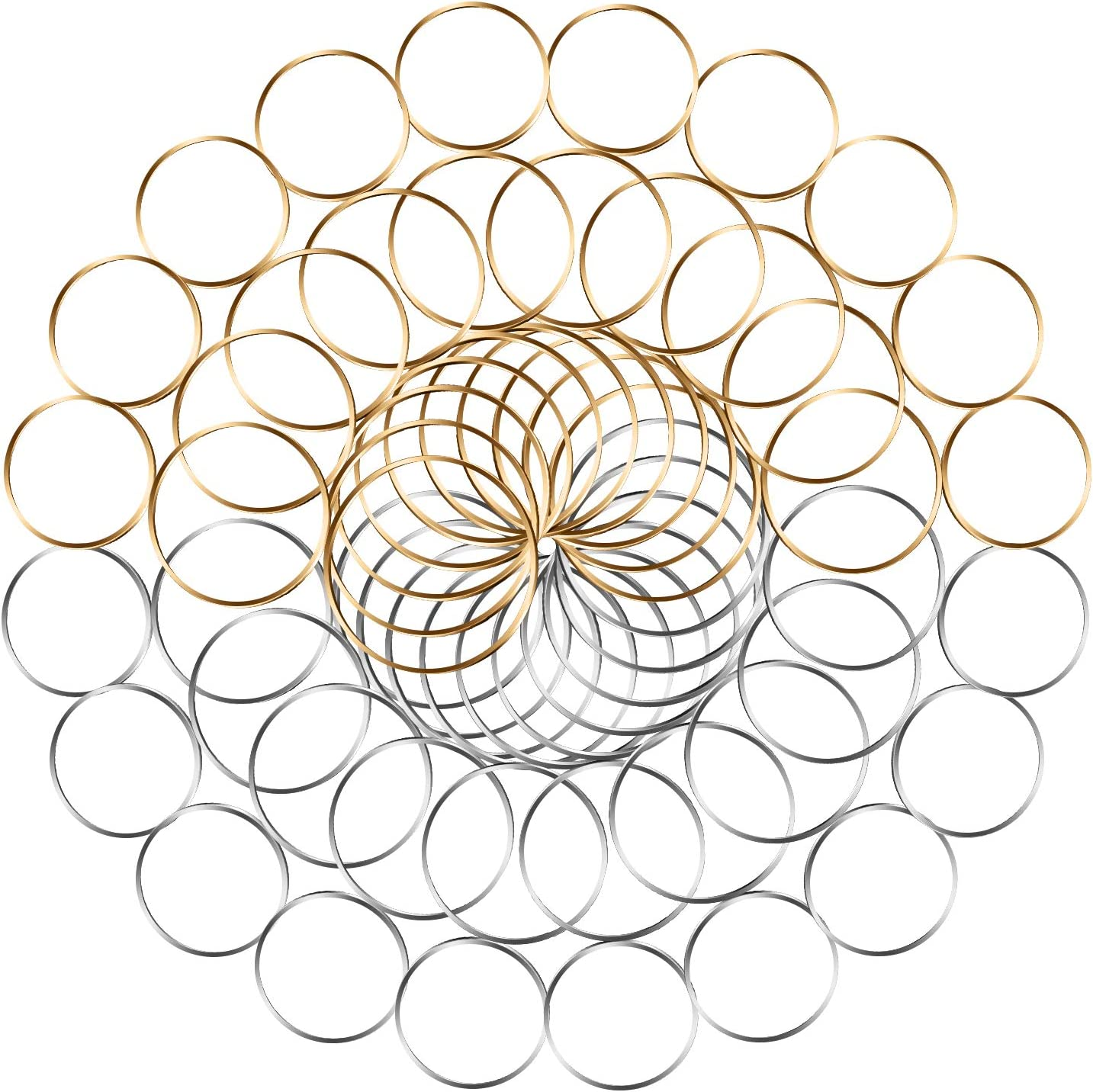 Earrings Beading Hoop,Topbine Earring Finding round Making Hoop Earring Bulk Open Bezel Pendant Frame for DIY Jewelry Making (Round 60Pcs (20/25/30Mm)) image number 5